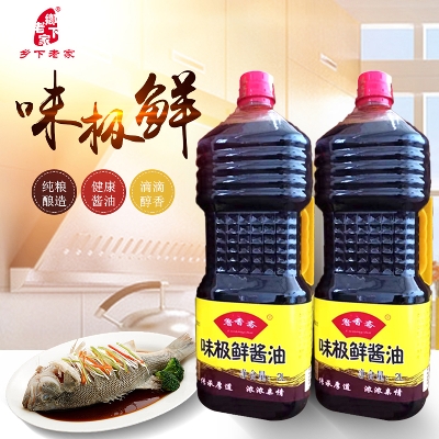 炒菜必备鲁香斋味极鲜酱油2升家庭实惠装无防腐剂